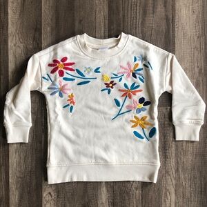Hanna Andersson Easy Art crème Floral Embroidered Sweatshirt 4